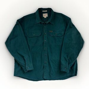 Woolrich Button Down Mens Size 2XL Big Vintage Blue Long Sleeve